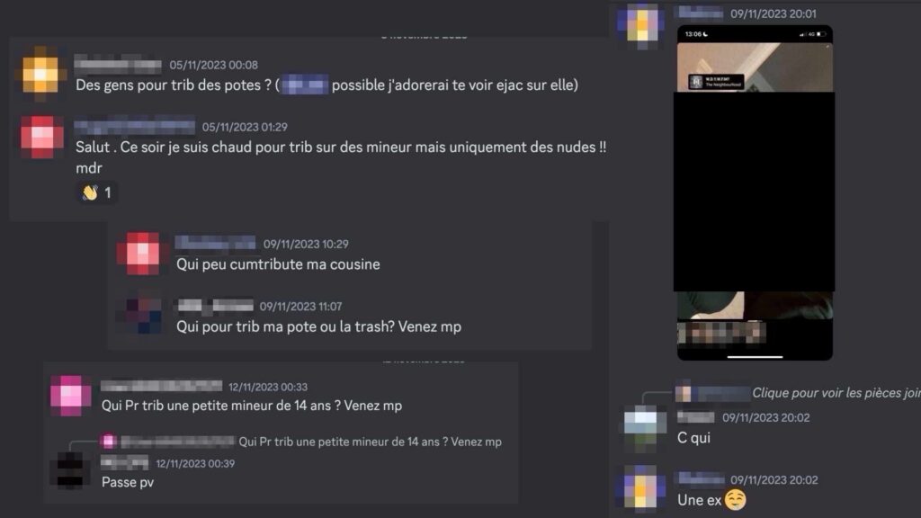 Du revenge porn et de la pédopornographie // Source : Capture d'écran et montage Numerama Du revenge porn et de la pédopornographie // Source : Capture d'écran et montage Numerama
