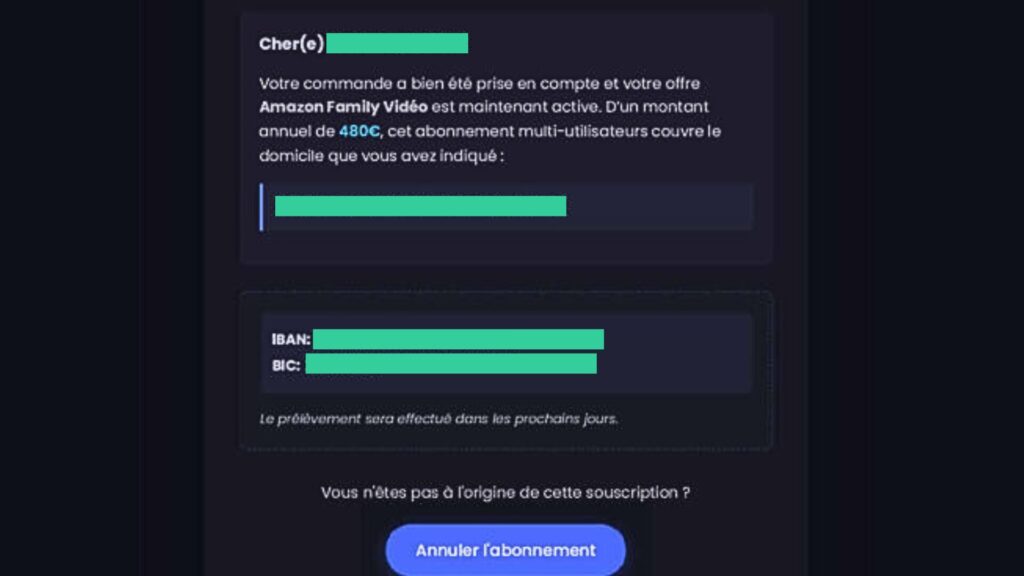 Un mail de phishing imitant Amazon. // Source : Signal Arnaque