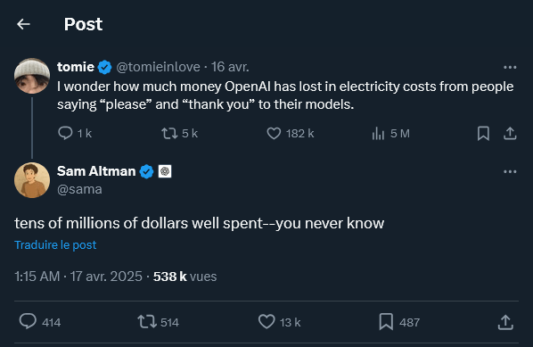 sam altman politesse